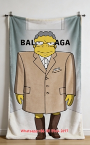 Balenciaga Simpsons Character Flannel Sofa Throw Blanket BA196